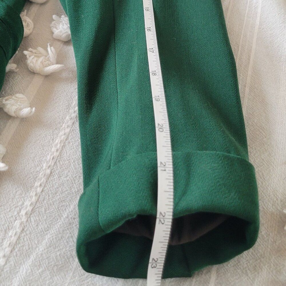 American Woolen Co Vintage 1940s Applique Blazer Emerald Green Rockabilly Pinup - Picture 6 of 11